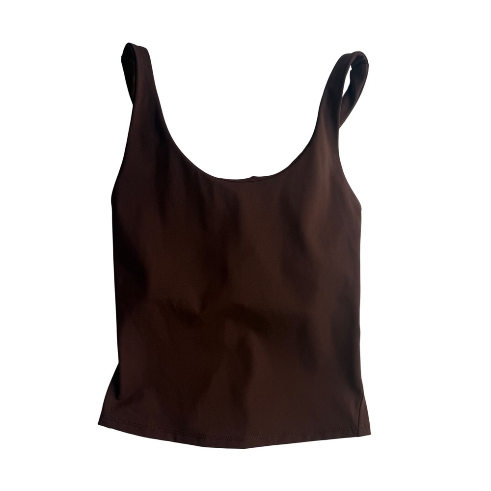 Spanx Booty Boost Active Tank Brown Criss Cross Back Built-in Bra Size M - Picture 7 of 7
